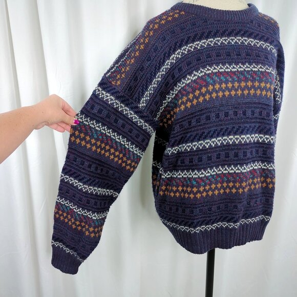 Vintage Scandia Nordic Knit Sweater Medium Purple - Picture 4 of 9
